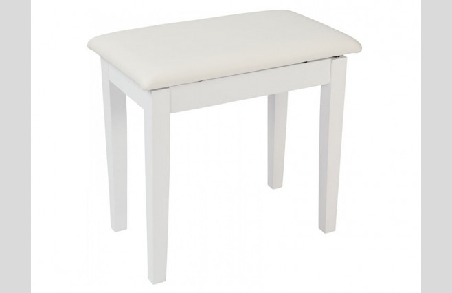 Kinsman KPB01WH Satin White Piano Stool with Storage - Image 1